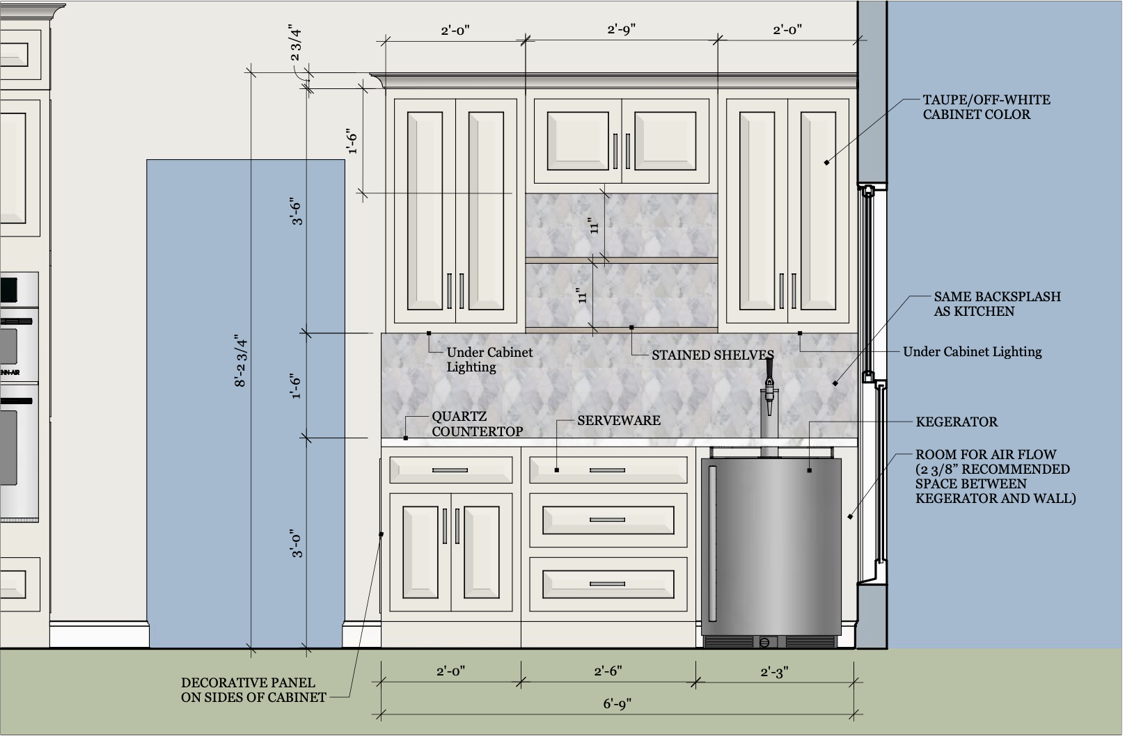 Kitchen elevation design by Elizabeth Hall Designs. Ocean Springs, MS