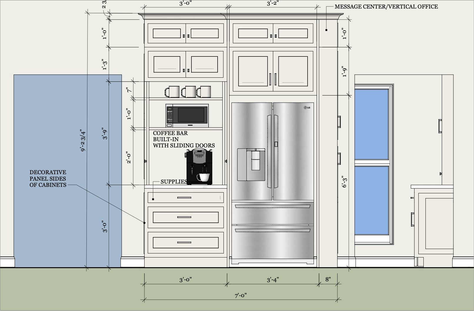 Kitchen elevation design by Elizabeth Hall Designs. Ocean Springs, MS