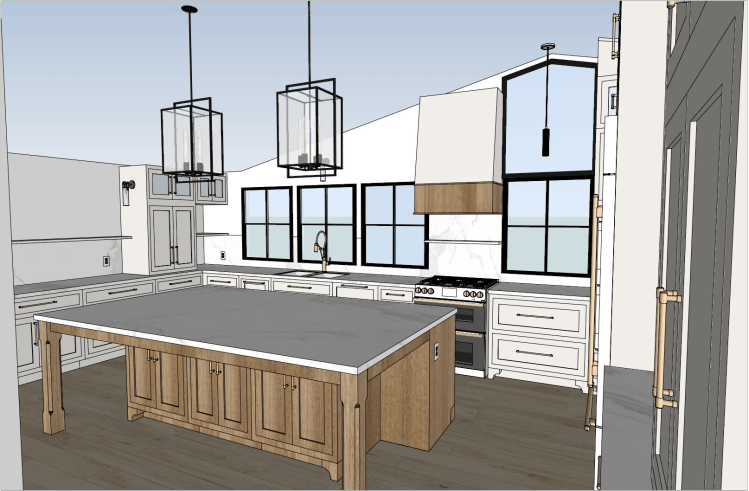 Ocean Springs, MS kitchen remodel 3D rendering design
